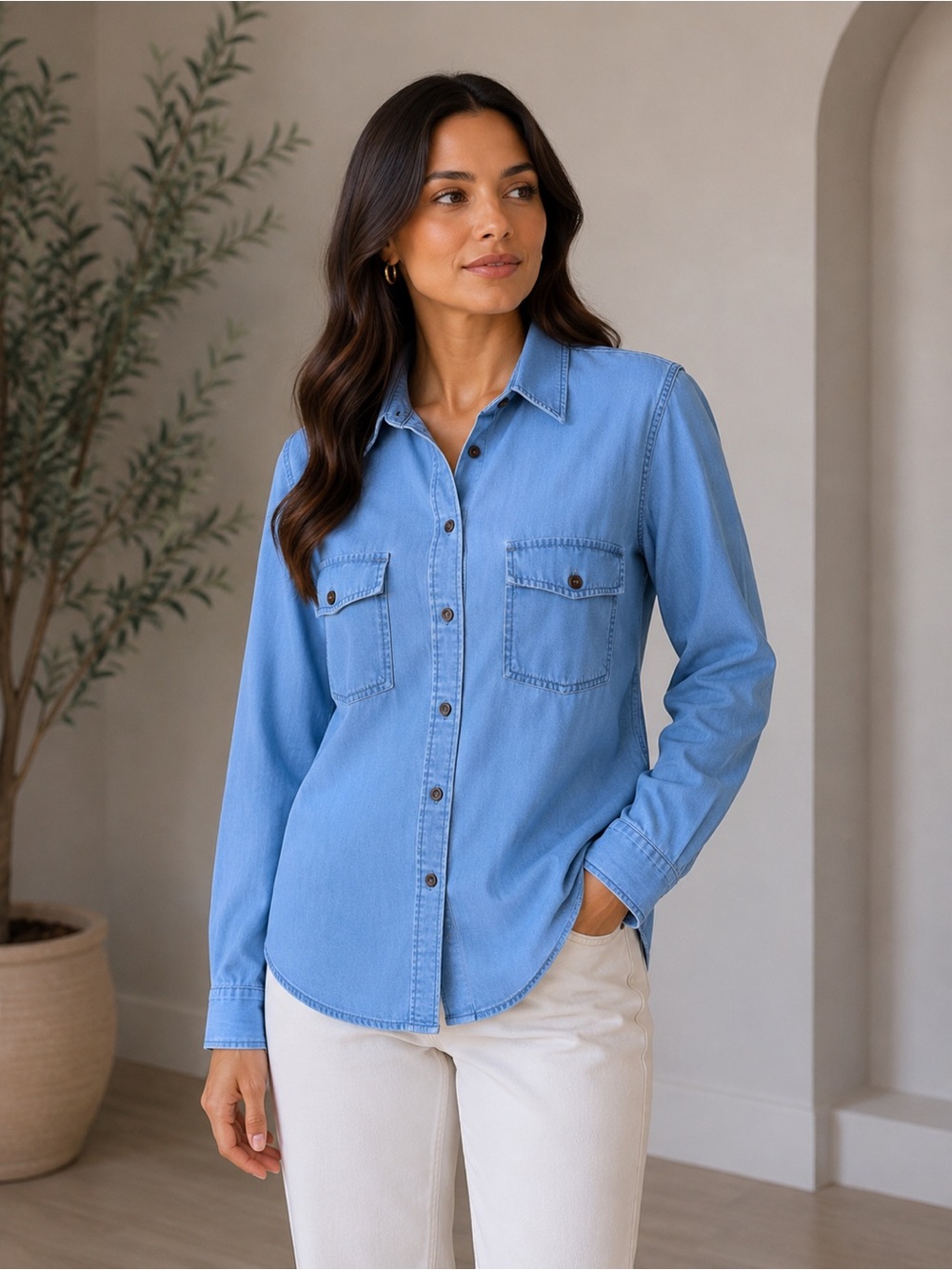 Banana Republic Light Blue Denim Shirt